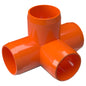 4-Way PVC Tee Furniture Grade Fitting - Side Outlet Tee - PVC Pipeworks