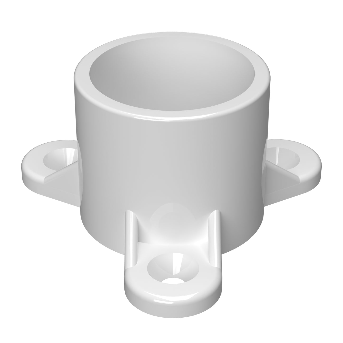 1" Screw Tab PVC Furniture Grade Cap - Table Cap - PVC Pipeworks